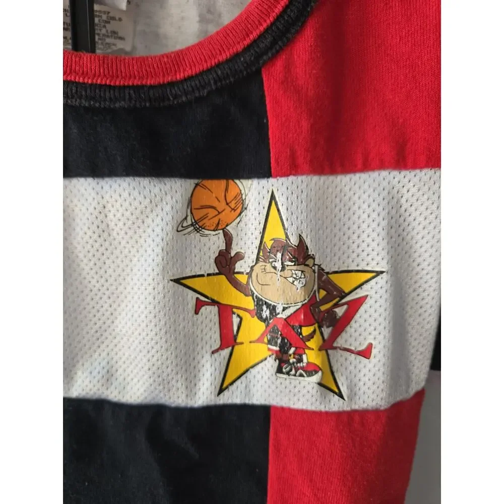 Vintage 1997 Looney Tunes Taz Basketball Shirt Shorts Set Kids 4/5 Warner Bros